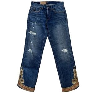 RALPH LAUREN WAVERLY CROPPED EMBELLISHED JEANS SIZE 26 NWT